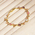 Gold Plated Multicolor Stones Studded Anti Tarnish Tulip Bracelet